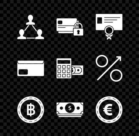 Set Project team base, Credit card with lock, Certificate template イラスト素材