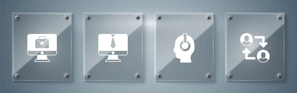 Set Project team base, Freelancer, Video chat conference and Online working Stock Illustration