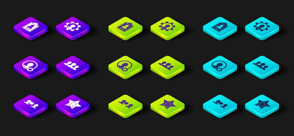 Set Project team base, Head hunting, Create account screen, Users group, Huma Stock Illustration