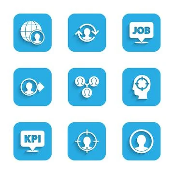 Set Project team base, Head hunting, Create account screen, Key performance Stockillustratie