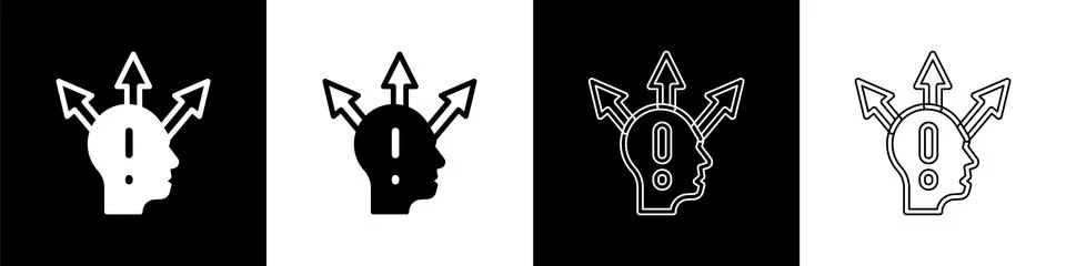 Set Project team base icon isolated on black and white background. Business イラスト素材