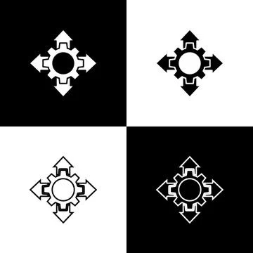 Set Project team base icon isolated on black and white background. Business Stock Illustration