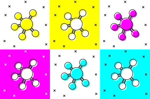 Set Project team base icon isolated on color background. Business analysis and Illustrazione stock