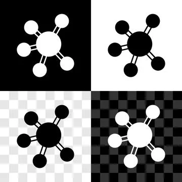 Set Project team base icon isolated on black and white, transparent background 스톡 일러스트