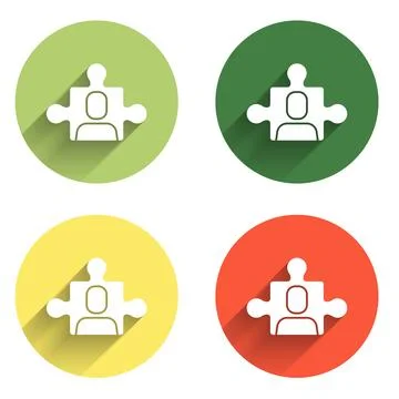 Set Project team base icon isolated with long shadow background. Business a.. Stock Illustration