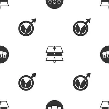 Set Project team base, Layers and Financial growth on seamless pattern. Vector イラスト素材