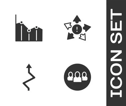 Set Project team base, Pie chart infographic, Arrow and Many ways directional Stock Illustration