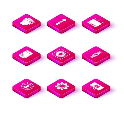 Set Project team base, Processor, Voice assistant, Computer cooler, Monitor イラスト素材