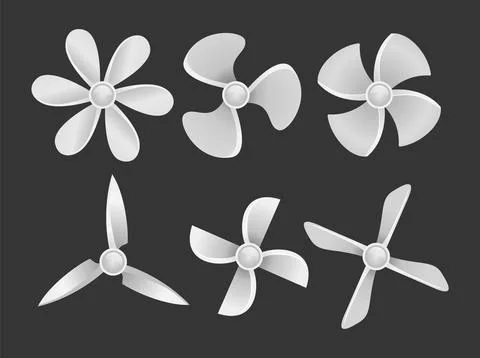 Set of Propeller icons vector. Propeller air, ventilator propeller, fan and.. Stock Illustration