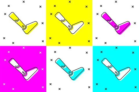 Set Prosthesis leg icon isolated on color background. Futuristic concept of 스톡 일러스트