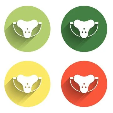 Set Protective sport jockstrap icon isolated with long shadow background. C.. Stock Illustration