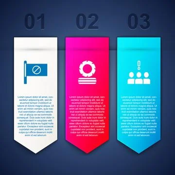 Set Protest, Lying burning tires and Crowd protest. Business infographic temp Stock Illustration