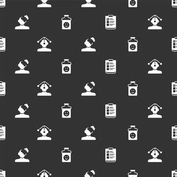 Set Psychological test, Hypnosis, Solution problem in psychology and Stock Illustration