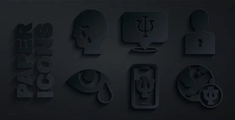 Set Psychologist online, Solution to the problem, Tear cry eye, Psychology, Psi Stock Illustration