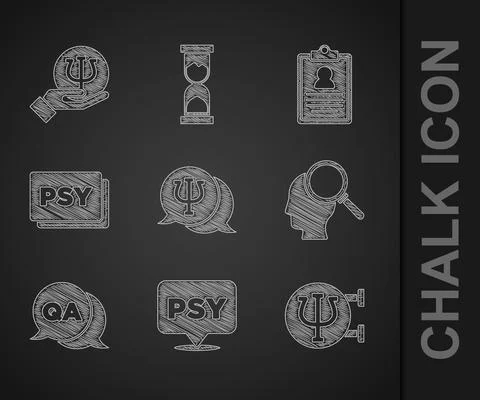 Set Psychology, Psi, Finding a problem, Question and Answer, Medical clipboard 스톡 일러스트