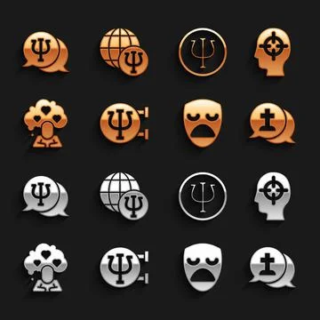 Set Psychology, Psi, Finding a problem, Graves funeral sorrow, Drama theatrical Stock Illustration