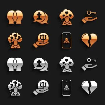 Set Psychology, Psi, Solution to the problem, Broken heart or divorce Stock Illustration