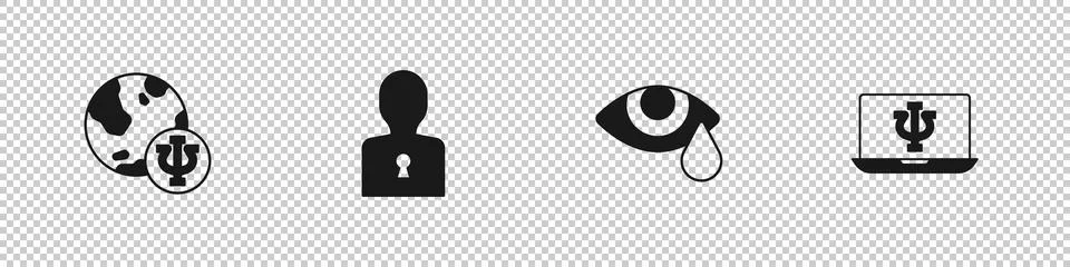 Set Psychology, Psi, Solution to the problem, Tear cry eye and Psychologist.. 스톡 일러스트