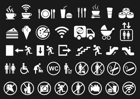 Set of public icons. Vector illustration. Stock Illustration