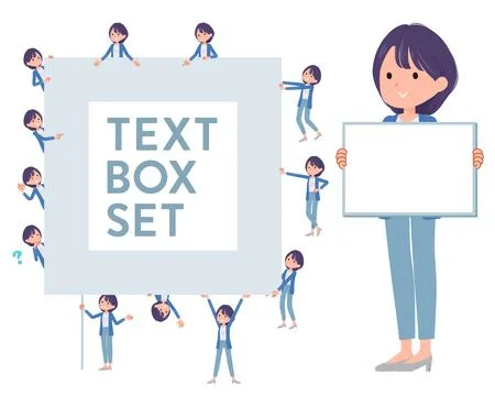 A set of Public relations women with a message board Stock Illustration