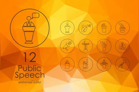 Set of public speech icons Stock Illustration