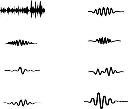 Set of pulse icon on white background Stock Illustration