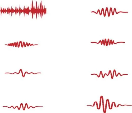 Set of pulse icon on white background Stock Illustration