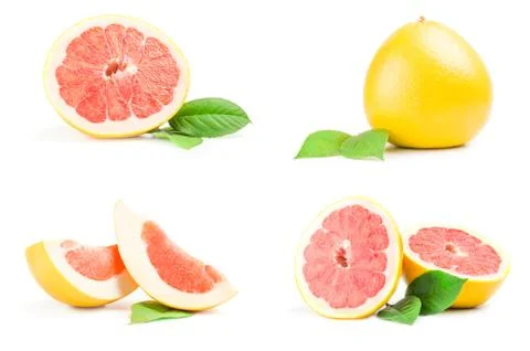 Set of pummelo over a white background Foto stock