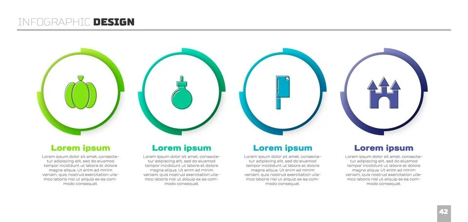 Set Pumpkin, Bomb ready to explode, Meat chopper and Castle. Business Ilustración de archivo