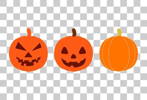 Set of Pumpkin Halloween icon vector. October celebration flat silhouette ill Stock Illustration