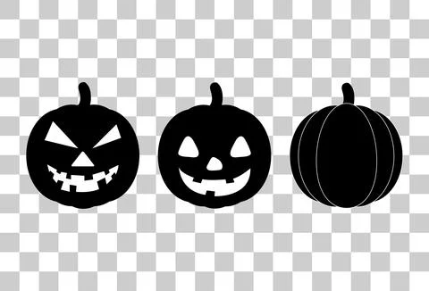 Set of Pumpkin Halloween icon vector. October celebration flat silhouette ill Stock Illustration