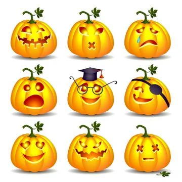 Set pumpkins for Halloween Illustrazione stock