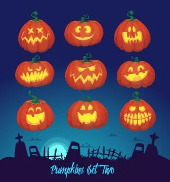 Set pumpkins for Halloween Illustrazione stock