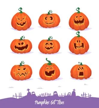 Set pumpkins for Halloween Stock Illustration