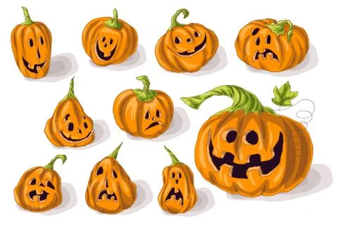 Set pumpkins for Halloween Stock Illustration