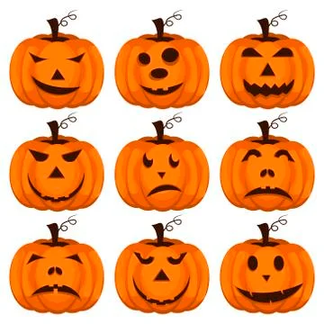 Set pumpkins for Halloween vector Stock-Illustration