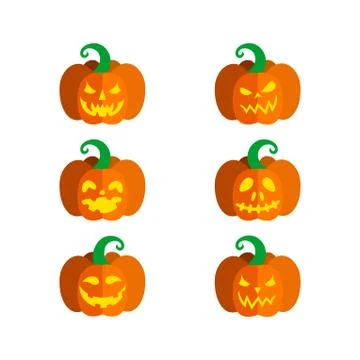 Set of pumpkins for Halloween. Vector illustration Stock Illustration