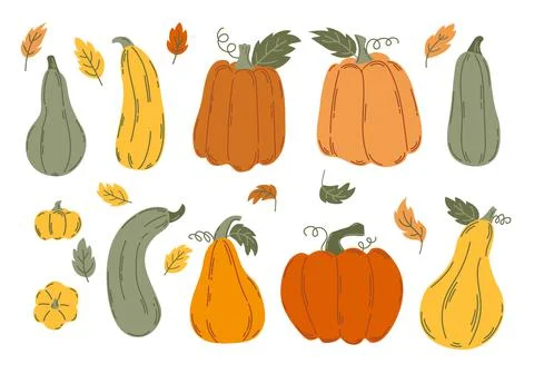 Set pumpkins Stock Illustration