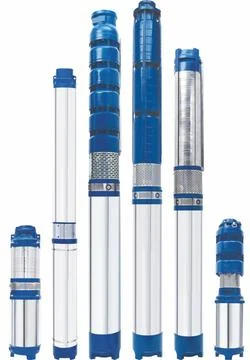 Set pumps with float. Submersible borehole supplying clean water great dept.. Stock Photos