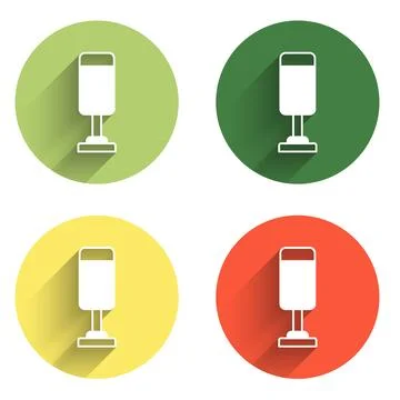 Set Punching bag icon isolated with long shadow background. Color circle bu.. Stock Illustration
