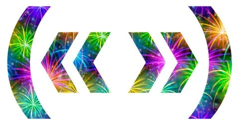 Set of punctuation signs, firework Stock Illustration