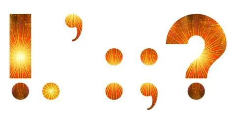 Set of punctuation signs, firework Stock Illustration