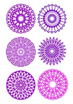 A set of purple circle patterrns Stock Illustration