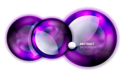 A set of purple circles on a white background, an artful fashion accessory Stock Illustration