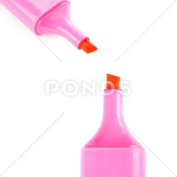 Set of Purple highlighter isolated over the white background Stock Photos