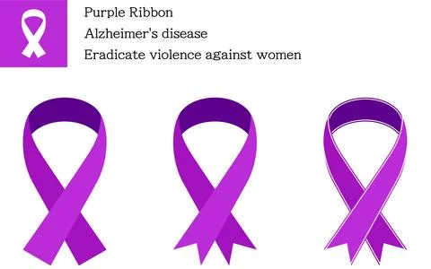 Set of purple ribbons, 3 patterns Illustrazione stock