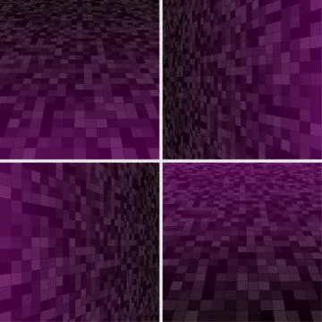 Set Purple Square Mosaic Vector Background. Stock Illustration