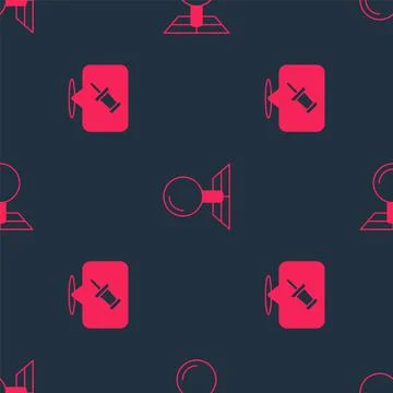 Set Push pin and Folded map with location marker on seamless pattern. Vector Illustrazione stock