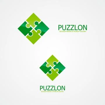 Set of puzzle  logo for design template elements Stock Illustration