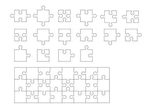 Set of puzzle pieces Stock Illustration
